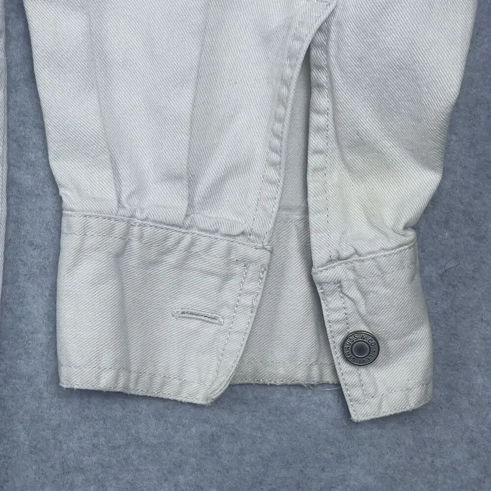 Vintage Levis Red Tab Denim Overshirt Shacket Off White Cream Heavy Workwear L